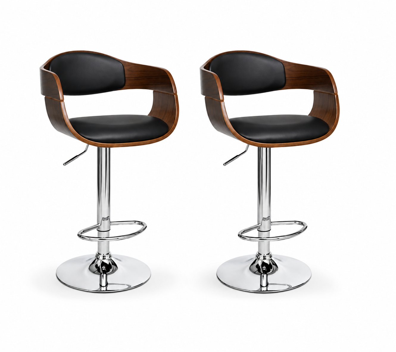 Tabourets de bar Turin (noyer/similicuir)