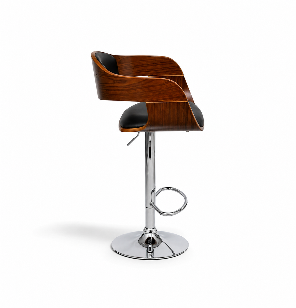 Tabourets de bar Turin (noyer/similicuir)