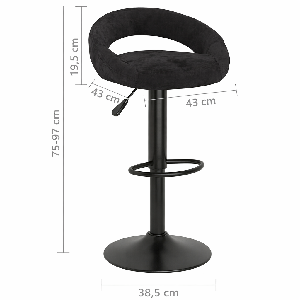 Tabourets de bar Anneau (velours)