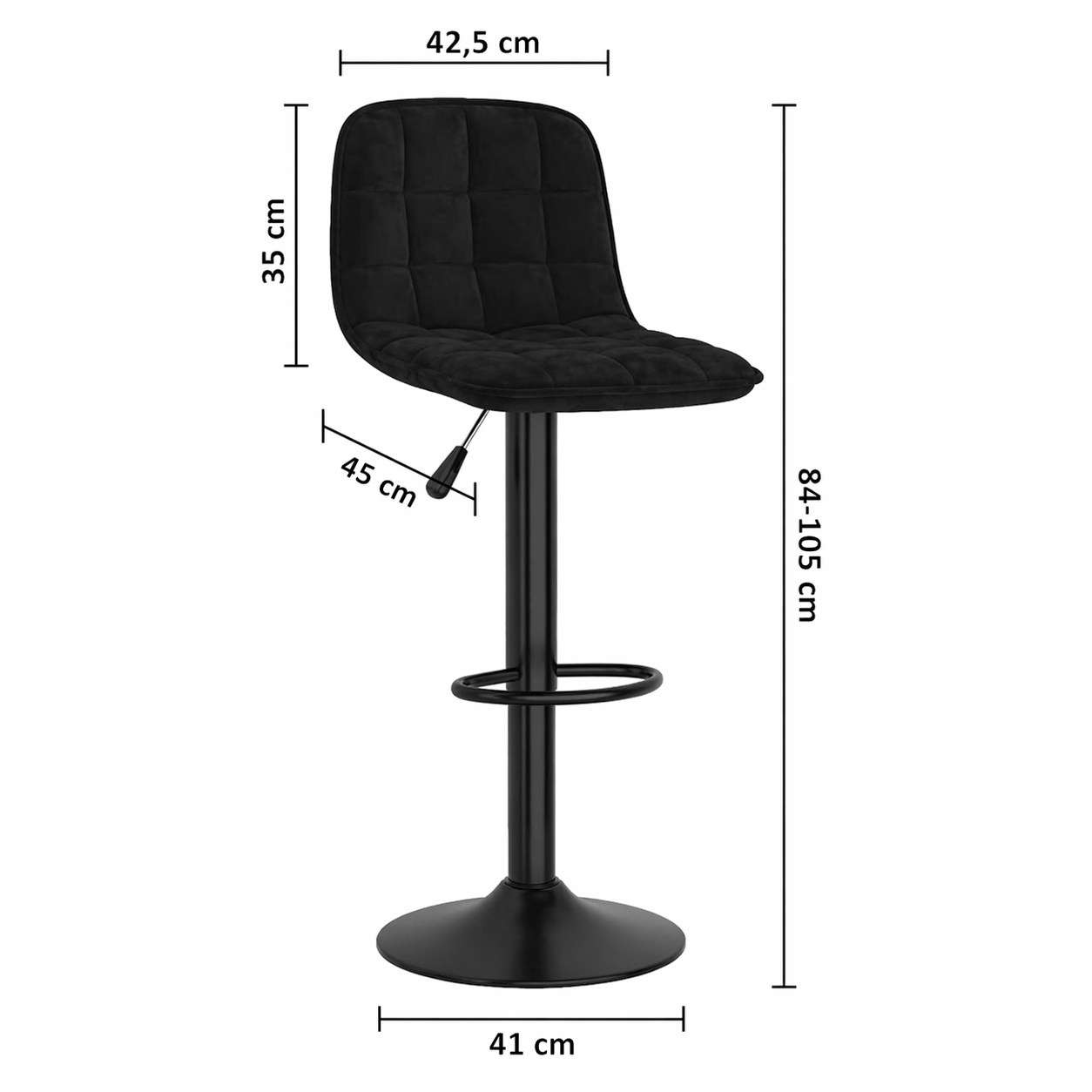 Tabourets de bar Verona (velours)