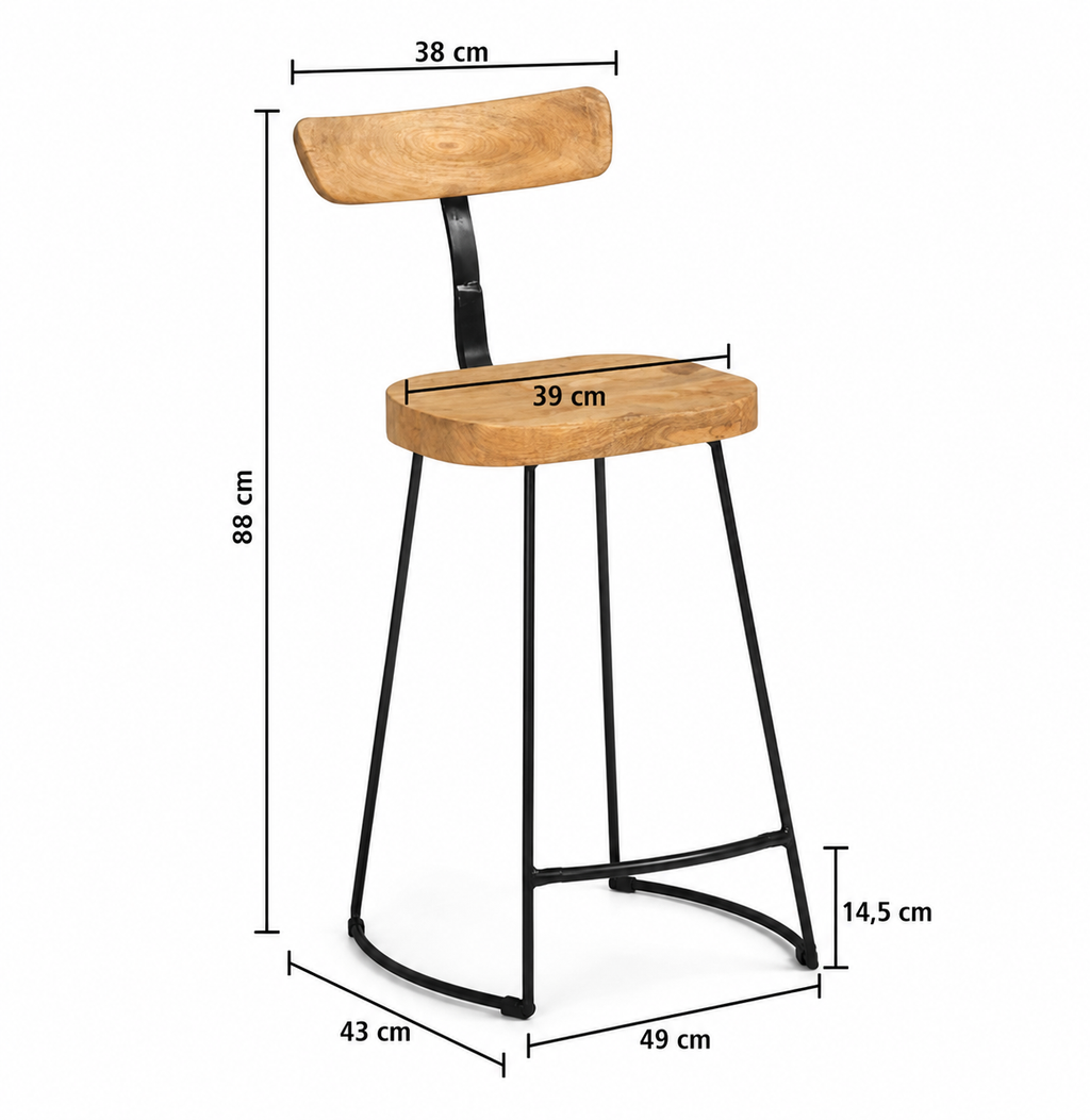 Tabourets de bar Kerala (manguier)