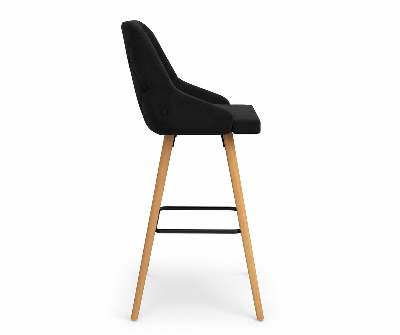 Tabourets de bar Aarhus (velours/hêtre)