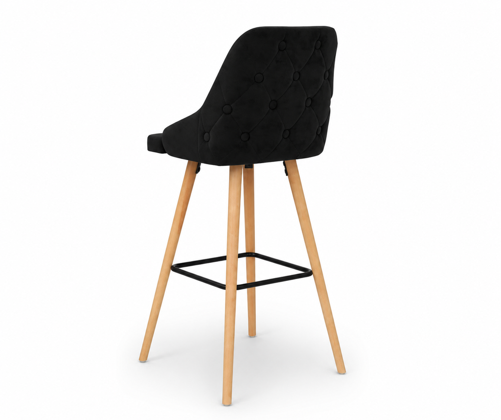 Tabourets de bar Aarhus (velours/hêtre)