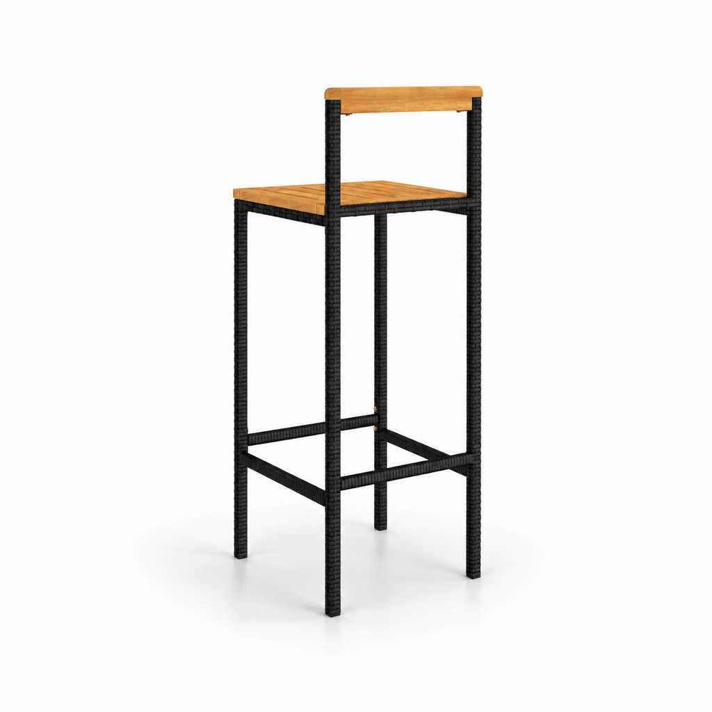 Tabourets de bar Mykonos (résine/acacia)
