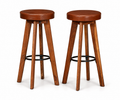 Tabourets de bar Florence (cuir/acacia)