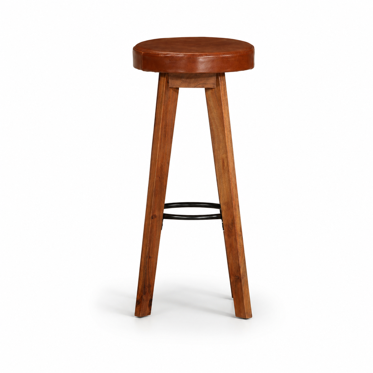 Tabourets de bar Florence (cuir/acacia)
