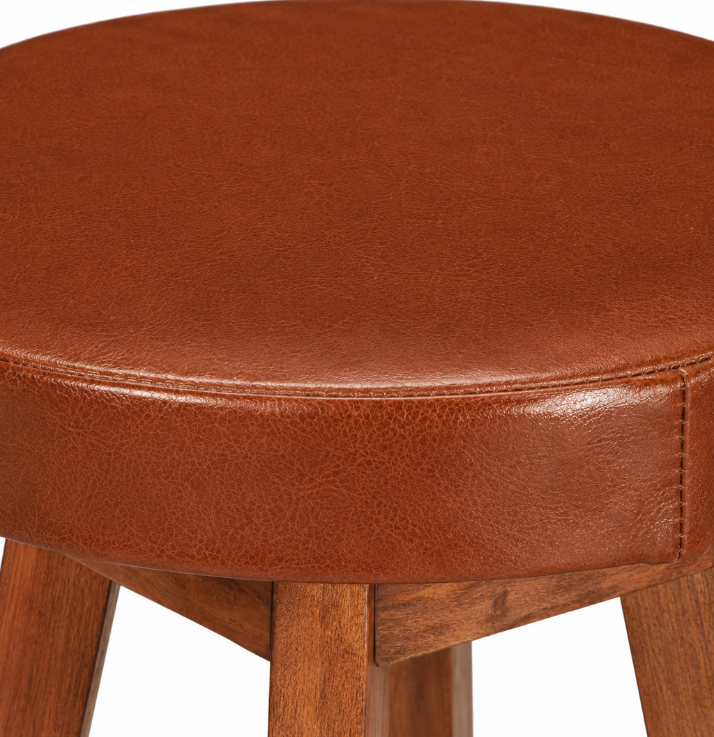 Tabourets de bar Florence (cuir/acacia)