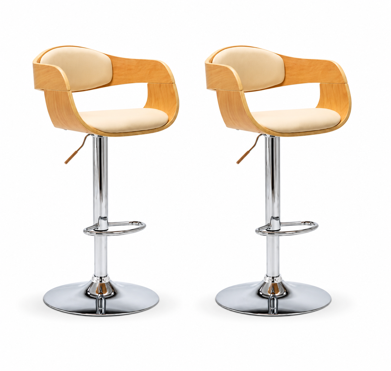 Tabourets de bar Turin (noyer/similicuir)