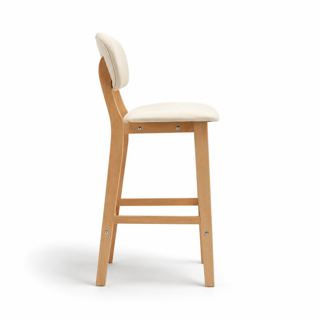 Tabourets de bar Göteborg (tissu/hêtre)