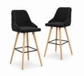 Tabourets de bar Aarhus (velours/hêtre)