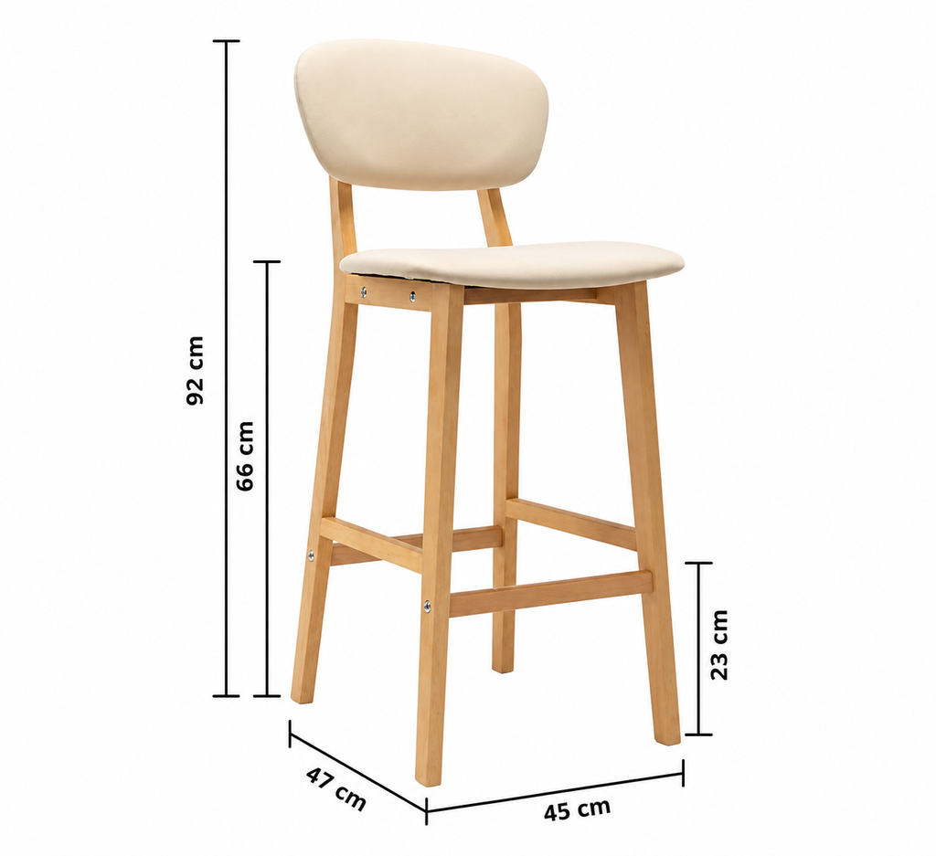 Tabourets de bar Göteborg (tissu/hêtre)