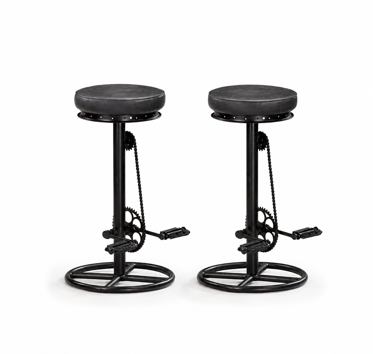 Tabourets de bar Véloce (cuir chèvre)