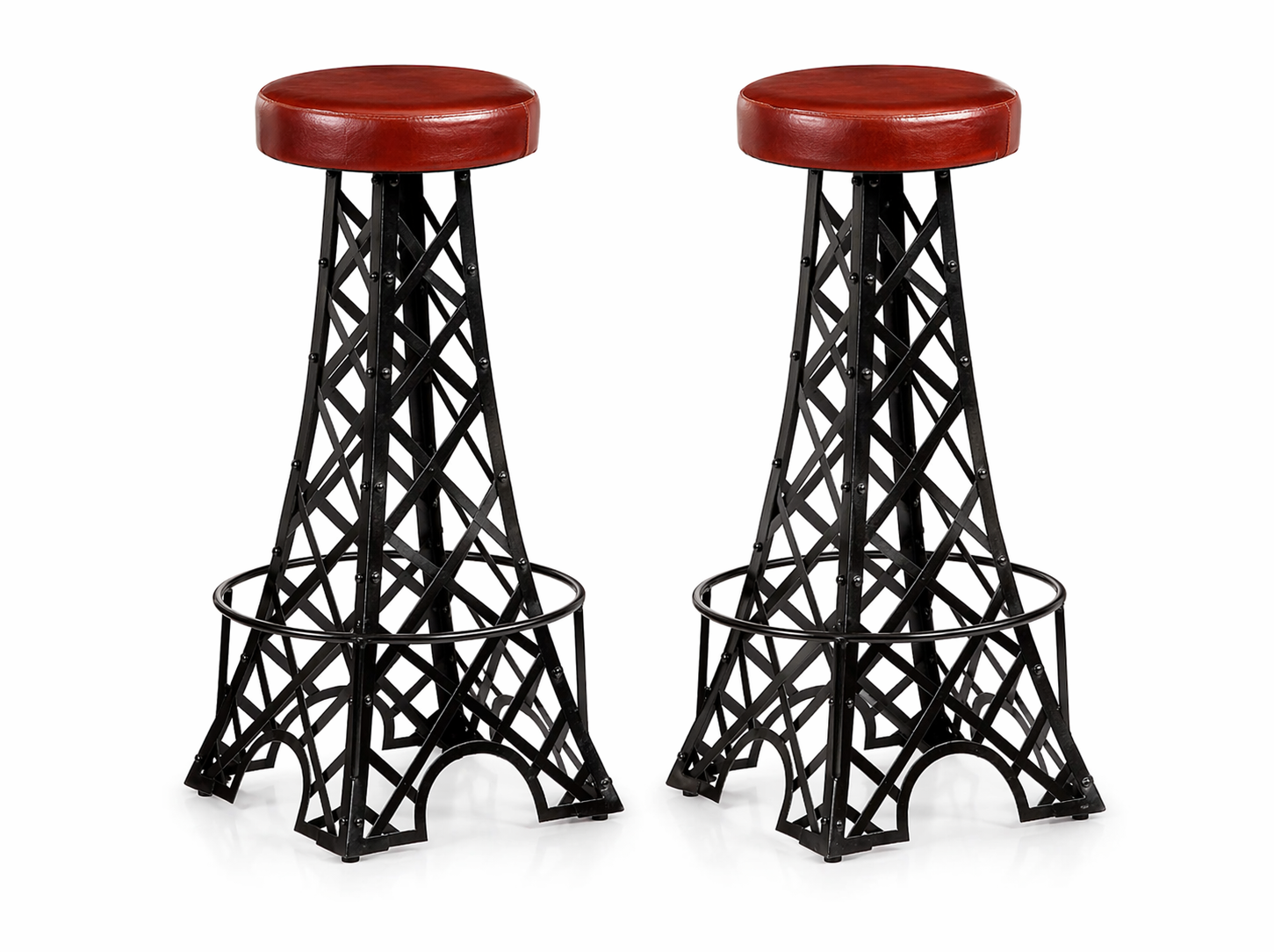 Tabourets de bar Eiffel (cuir)